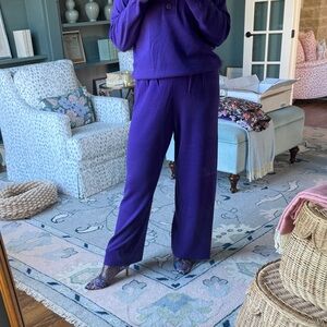Sezane Loulou Knit Trousers Purple - Size L